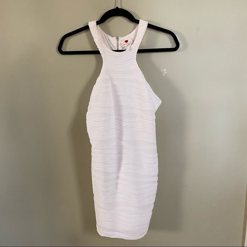 Women’s texted white dress, size small